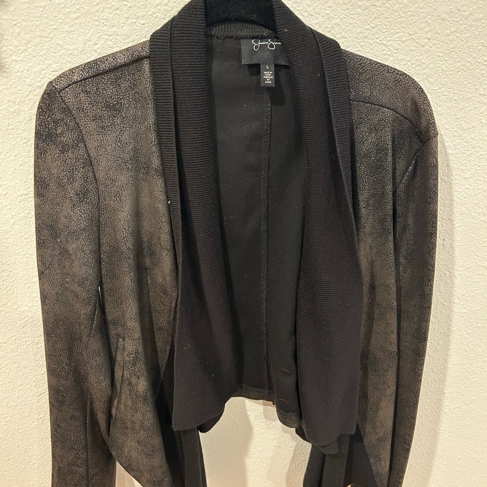 Jessica Simpson Black Blazer with Draped Shawl Collar